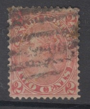 Canada Scott #20i  2 cent Queen Victoria claret rose  