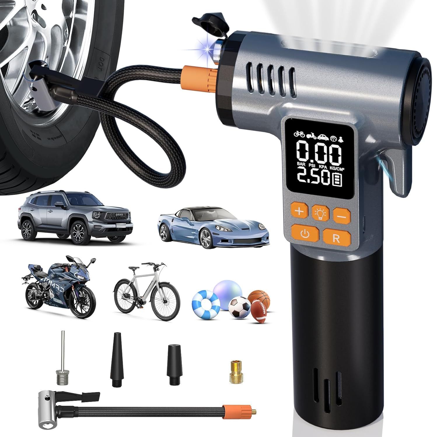 - 8 In 1 Air Pump, Window Breaker, Seatbel