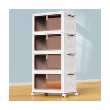 4 Tier Plastic Storage Bins with Lid 23QT, Stackable Storage Containers with ...