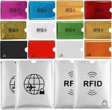 16 RFID Blocking Sleeves Set 12 Colorful Credit Card Protector RFID Blocking