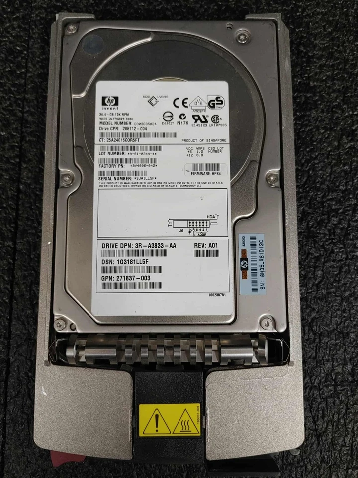 HP 286712-004 271837-003 36,4GB 10K RPM Ultra-320 SCSI 80 Pin 3.5" HDD - Image 3 of 4