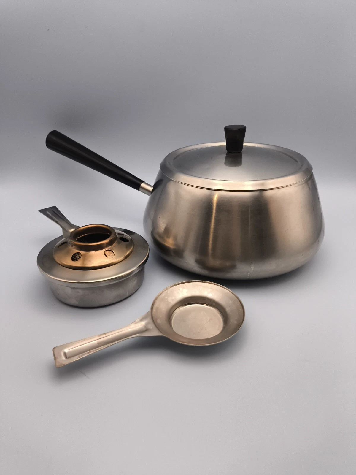 MCM Stainless Steel Spring Culinox Fondue Pot Set Cookware Switzerland Swiss