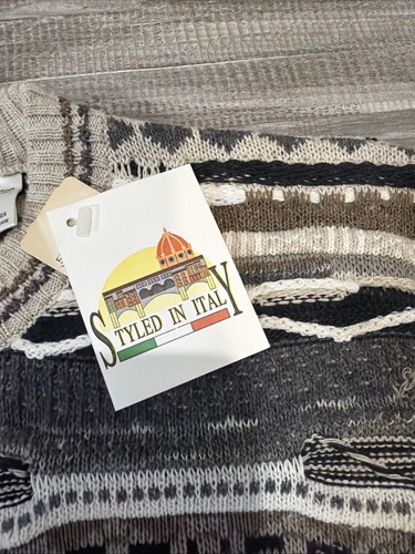Suéter Florence Tricot Estilo Coogi Tejido 3D Multicolor Tono Tierra Para Hombres Talla L Nuevo con Etiquetas - Imagen 5 de 8