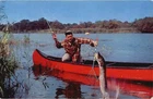 A Tough One Land Fishing Canoe Chrome Original Vintage Postcard