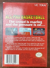 original All-Pro Basketball complete in box nintendo nes nba game