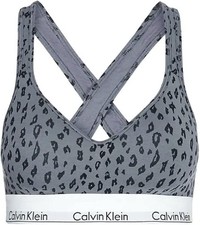 Calvin Klein Womens Modern Cotton Lightly Lined Bralette in Gray Sz Small