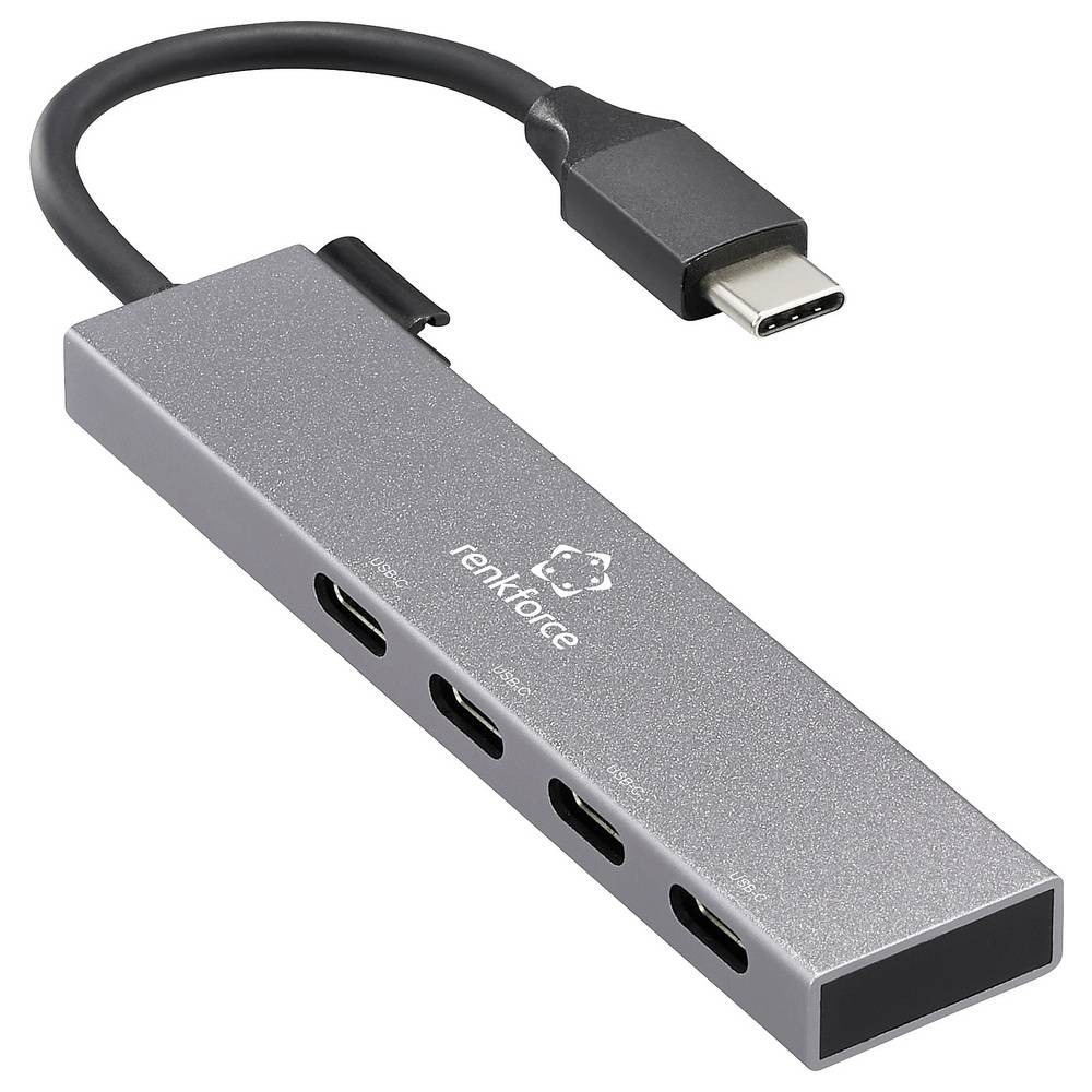 Hub USB-C en aluminium Renkforce RF-6902308 avec performance stable de 10 GBit/s