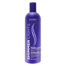 Shimmer Lights Purple Shampoo Neutralizes Brass Yellow Tones for Blonde, Si