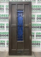 WOODEN DECORATIVE FRONT DOOR BESPOKE EXTERNAL EXTERIOR STAINED GLASS OLD VINTAGE