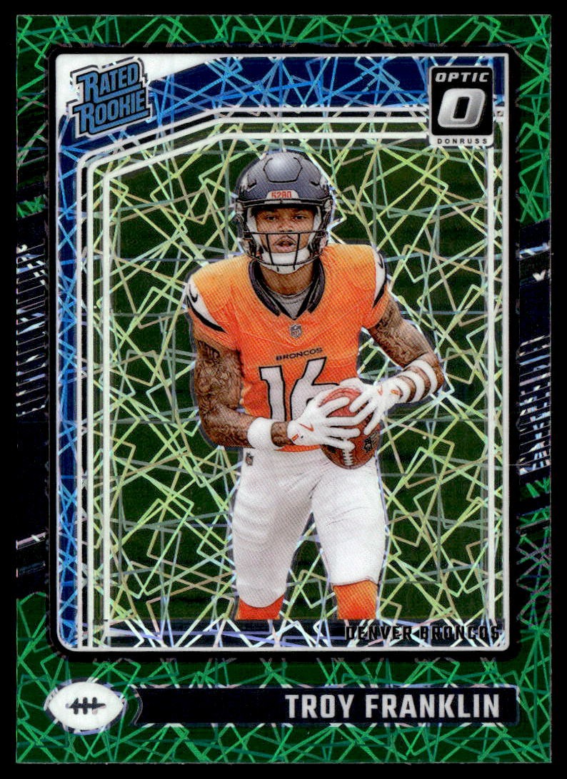Troy Franklin 2024 Donruss Optic Green Velocity #294 Prizm Green Velocity Denver