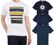 Image of Ben Sherman Men's Printed T-Shirts Short Sleeve Crew Neck Summer Cotton Tee New