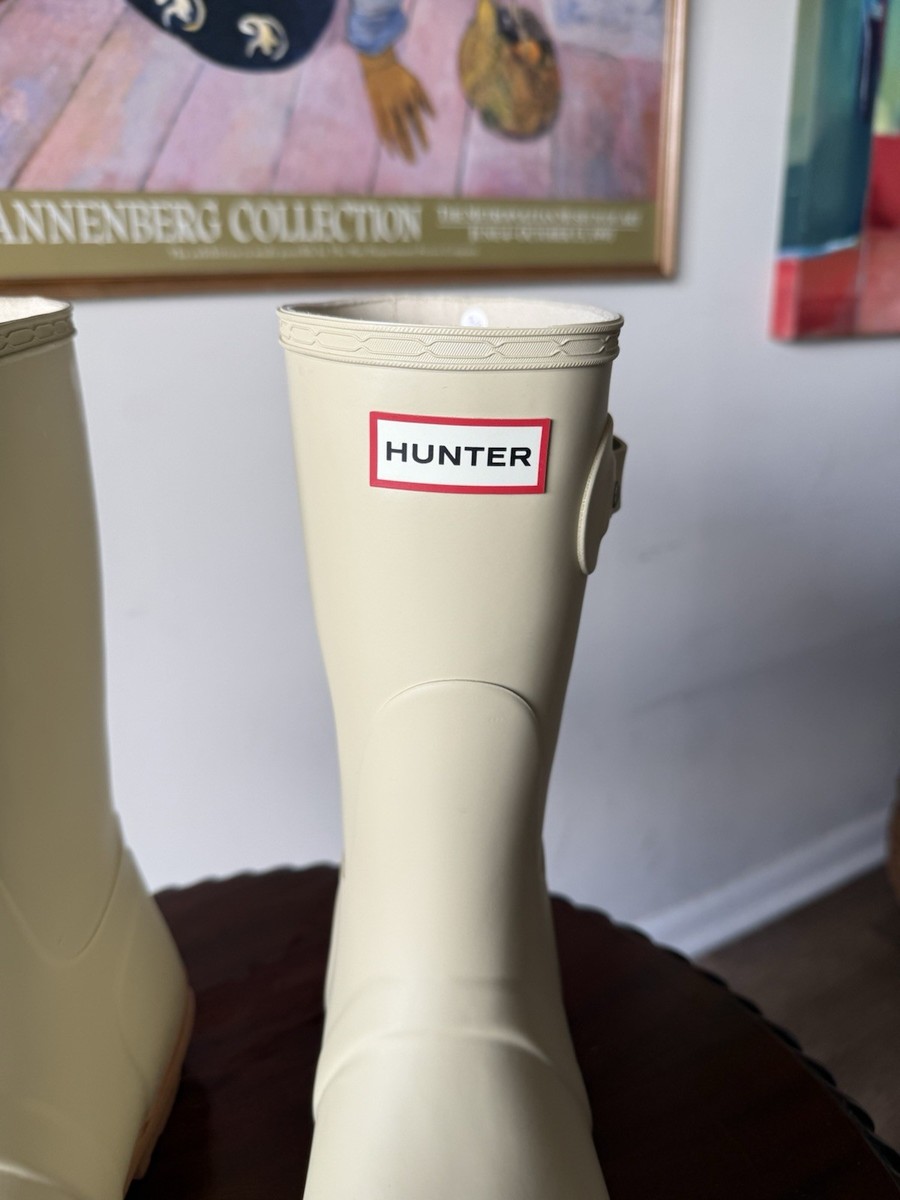 Hunter Women's Original Short Boot Gravel/Biscuit Size US 11 UK 9