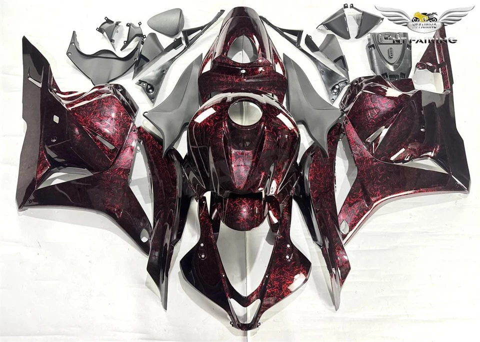 Carenado de fibra de carbono forjado rojo inyección NTU apto para Honda 2009-2012 CBR 600RR Foto 2 de 4