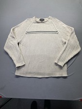 Vintage Eddie Bauer Sweater Mens Size XL Knit Beige 100 Cotton Grandpa Core