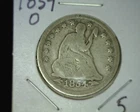 1854 O Seated Liberty Quarter #5