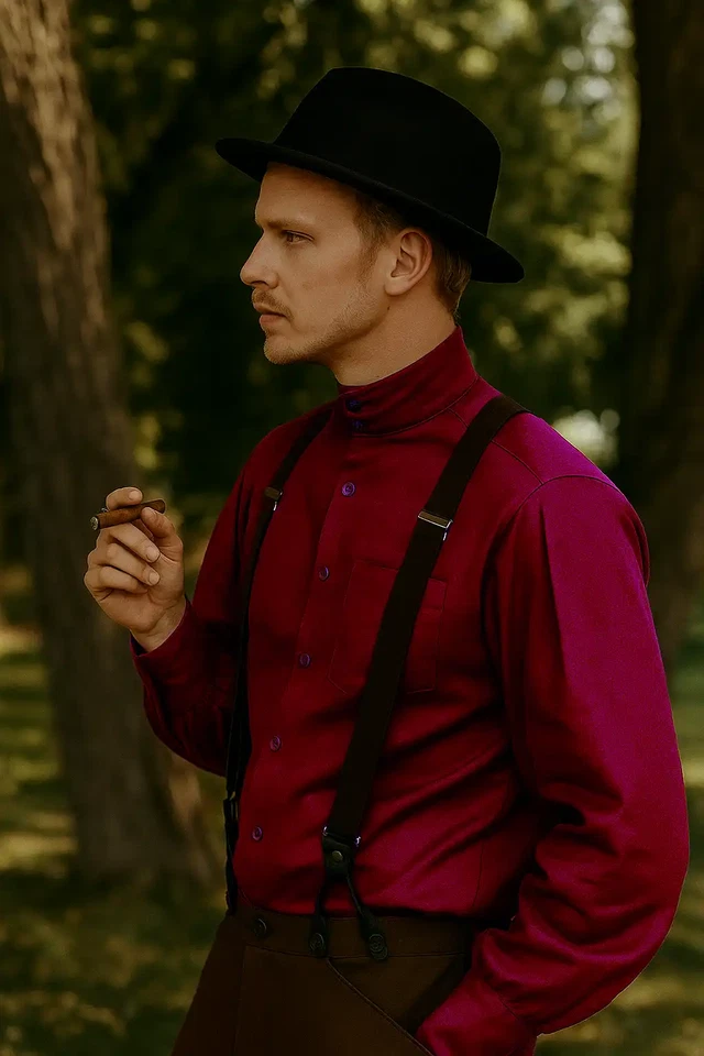 ThePirateDressing стимпанк викторианский костюм сеньор рубашка [розовый] - Изображение 2 из 4