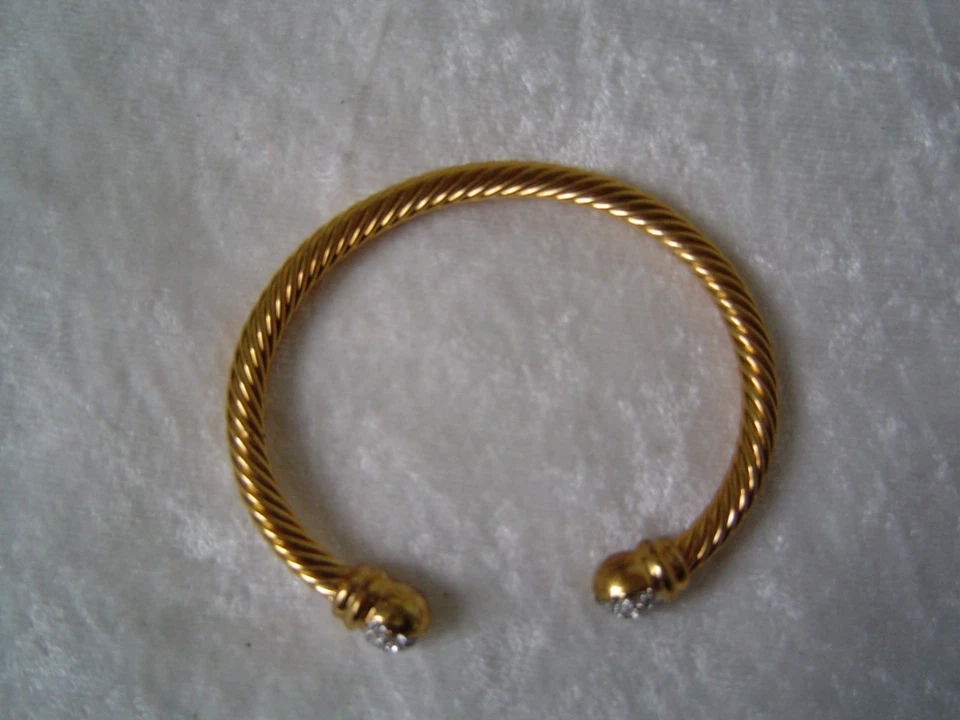 Armreifen vergoldet mit Straß von Senso di Donna - 6,2 cm - Bild 2 von 2