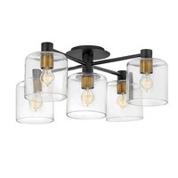 Deckenleuchte Deckenlampe E27 80,8 Cm Breit Vintage Design Metall Glas