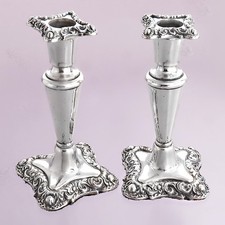 Paar Set Kerzenleuchter 925 Silber Chester 1898