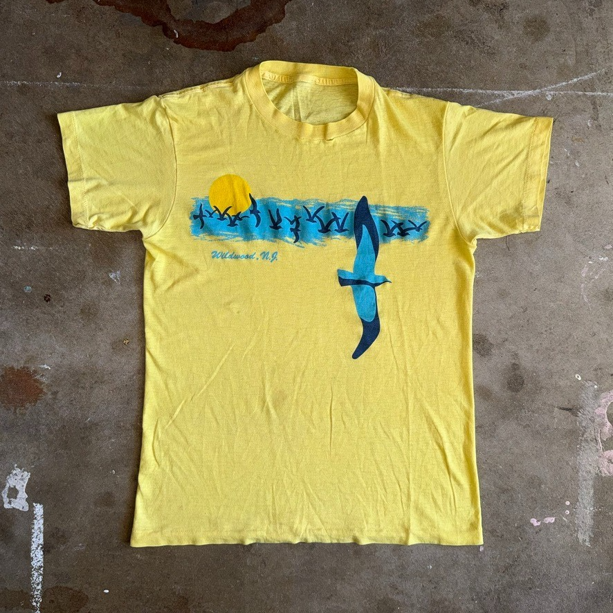 70s VINTAGE WILDWOOD NEW JERSEY SOUVENIR T-SHIRT SZ S JERSEY SHORE