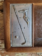 Alliani Golf / Memorabilia per Cani / Vassoio Portagioie / Espositore / Legno / Metallo Argento 925