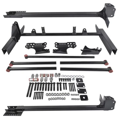 For 1962-1967 Chevy II Nova Rear Parallel 4-Link Kit w/Subframe Connectors Black - Image 1 of 4