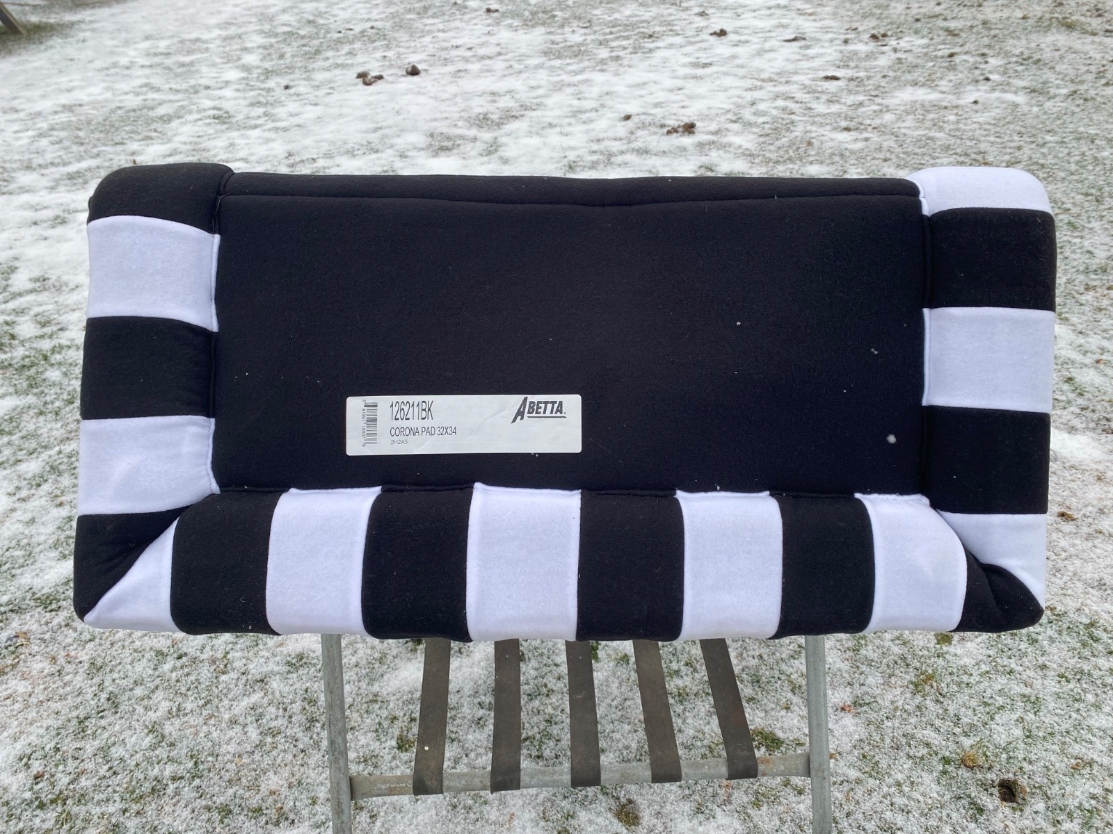 Abetta black w/ white Western corona parade saddle pad US made