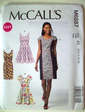 Lined summer dress  pattern 6887 size 6 8 10 12 14  UNCUT