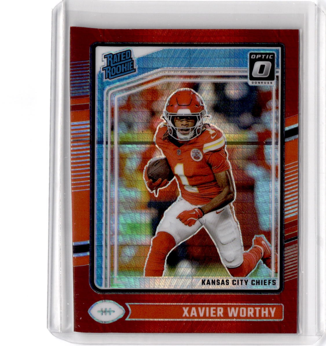 2024 Donruss Optic #300 Xavier Worthy Red Hyper