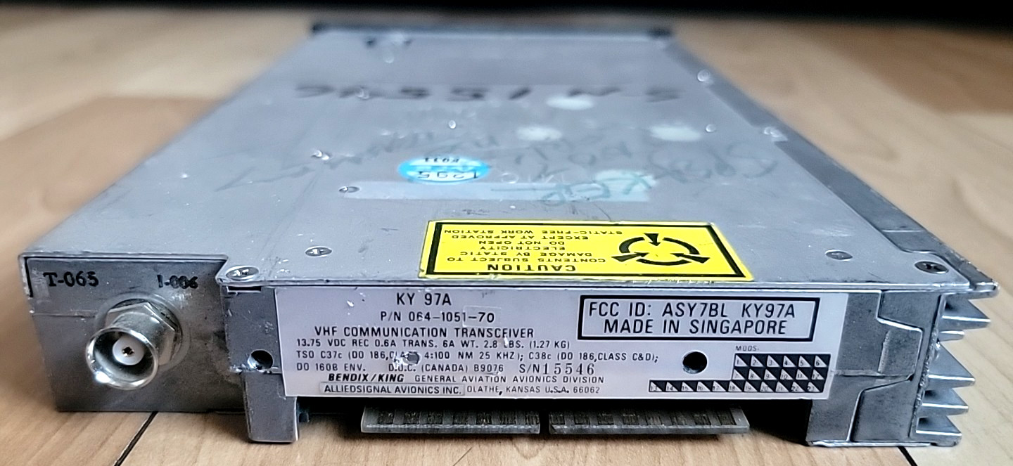 Bendix King KY 97A TSO COM Transceiver P/N 064-1051-70 FOR REPAIR (UNTESTED) REA