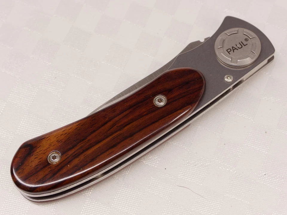Cuchillo Lobo Solitario - Paul Prankster - Cuchillo de Bolsillo Cocobolo - Excelente Estado Foto 4 de 4