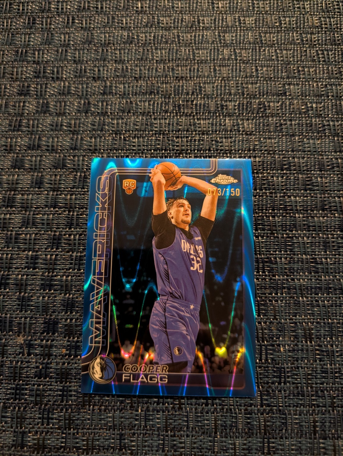Cooper Flagg 2025-26 Topps Chrome Blue Raywave #073/150 #251 Rookie Mavericks
