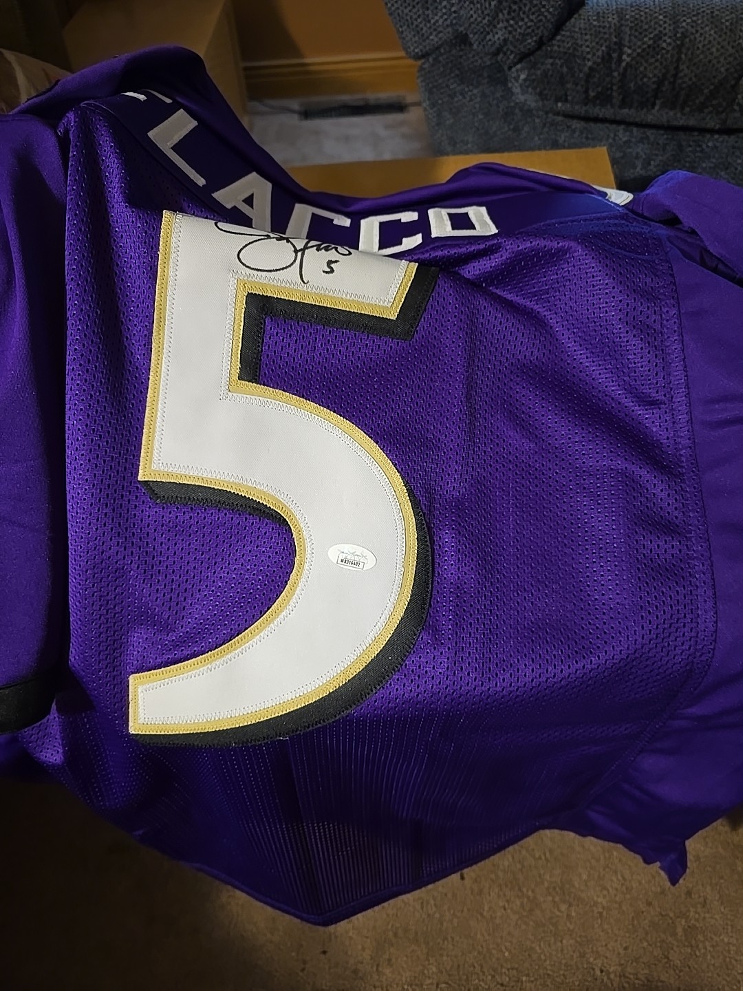 Joe Flacco Autographed Signed Baltimore Ravens Custom Stitched Jersey Jsa Certified 