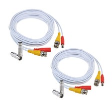 2-Pack 25ft HD Video Power Security Camera Cables Pre-made All-in-One Extensi...