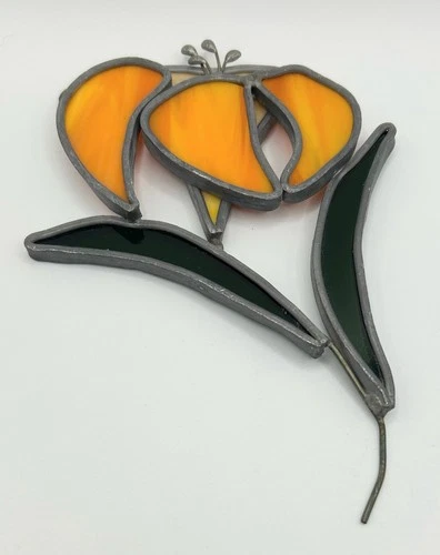 Vintage Tiffany Collectors Society Stained Glass Suncatcher Tiger Lily (z613)