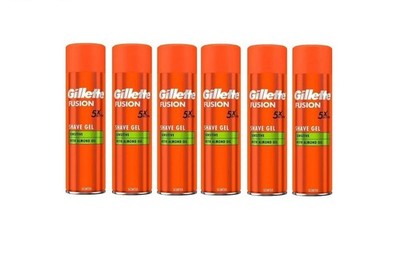 Gillette Fusion5 Sensitive Rasiergel, 75 ml - 6er Pack