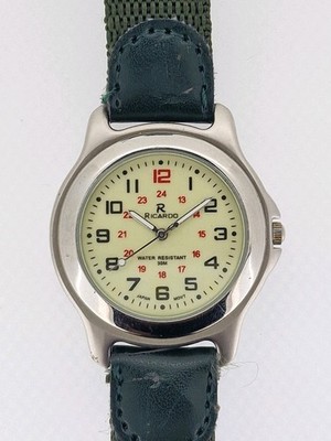 Ricardo Men's Luminous Dial Quartz Watch Silver Tone - New Battery