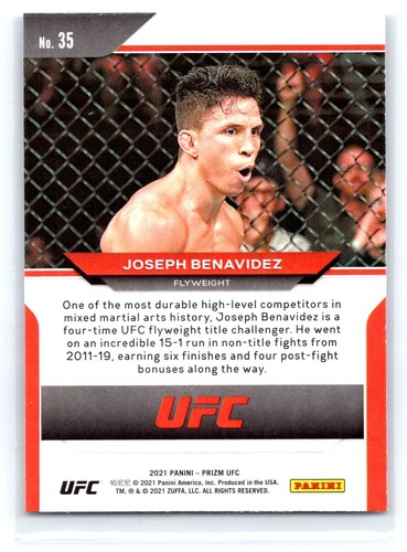 JOSEPH BENAVIDEZ 2021 Panini Prizm UFC MMA Base Card #35 Flyweight - Picture 2 of 2