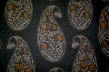 1.58 yds Regal Fabric Drop of Paisley Ebony U...