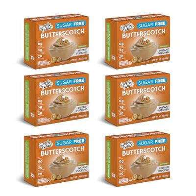 Instant Delicious Butterscotch 6 Pack Pudding Mix - Delicious Guilt Free Dess...