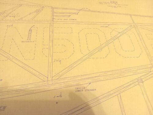Vintage R/C Airplane Blueprint Plans "FLY BABY I-B" Complete 88" Wingspan Balsa - Picture 11 of 12