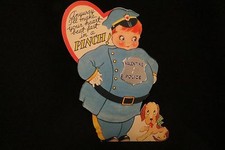 Vintage VALENTINE POLICEMAN Valentine Card c. 1920s by: Carrington WONDERFUL