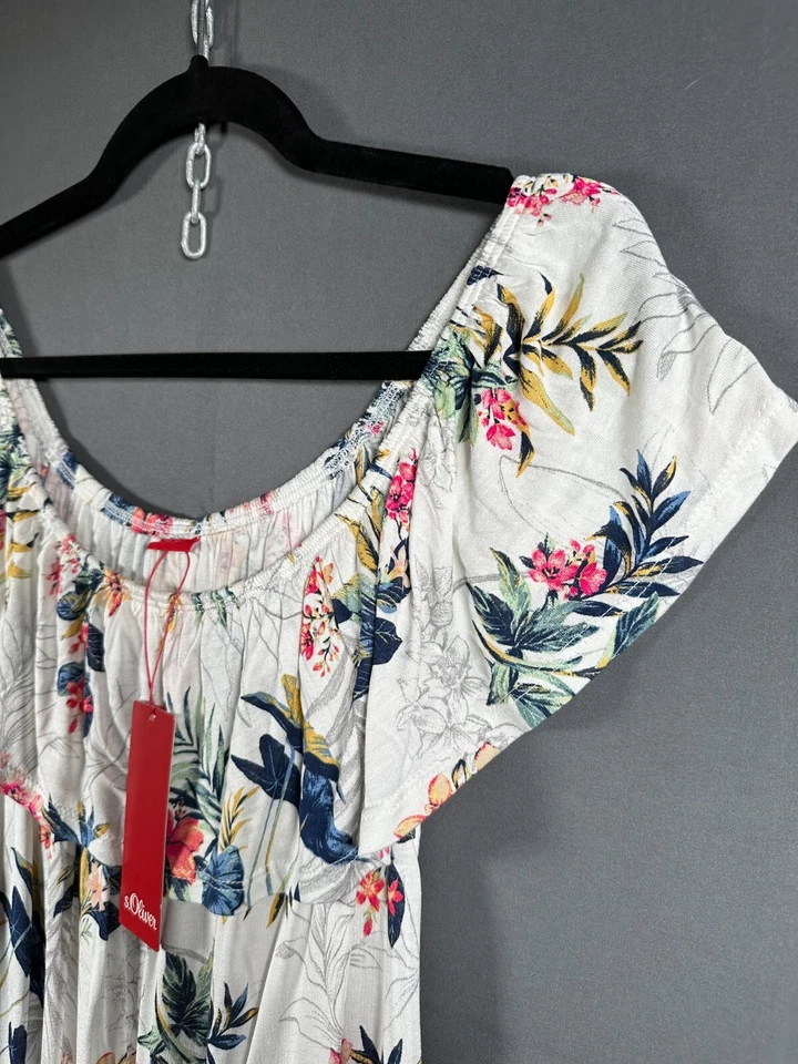 s.Oliver Damen Jumpsuit Overall Größe 38 Weiß Mehrfarbig Viskose Blumen Flower - Bild 3 von 4