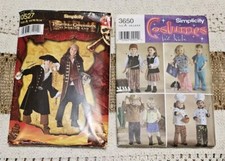 Simplicity 0527 3650 Halloween Sewing Pirate Patterns Lot Of 2