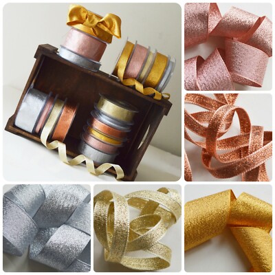 Berisfords Nastro Lamé Oro Rosa In Poliestere - 15 Mm X 20 Metri, Prodotto Nel Regno Unito, Per Decorazioni E Accessori