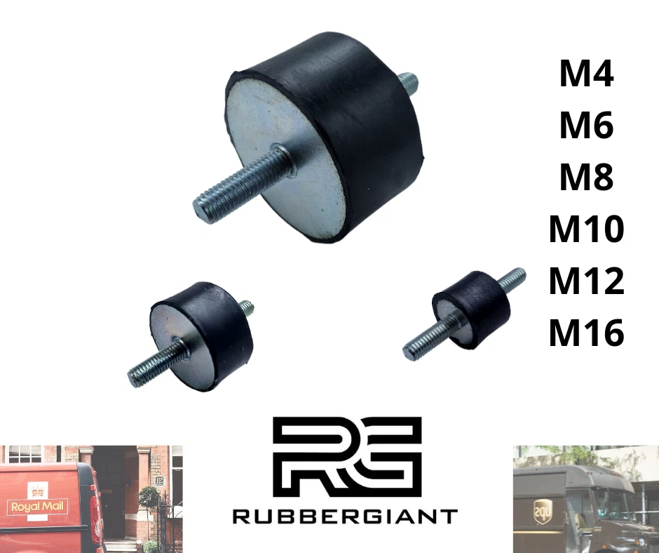 Rubber Mount Car Boat Bobbin Anti Vibration M4 M6 M8 M10 M12 M16 Cylindrical / A - Image 2 of 4