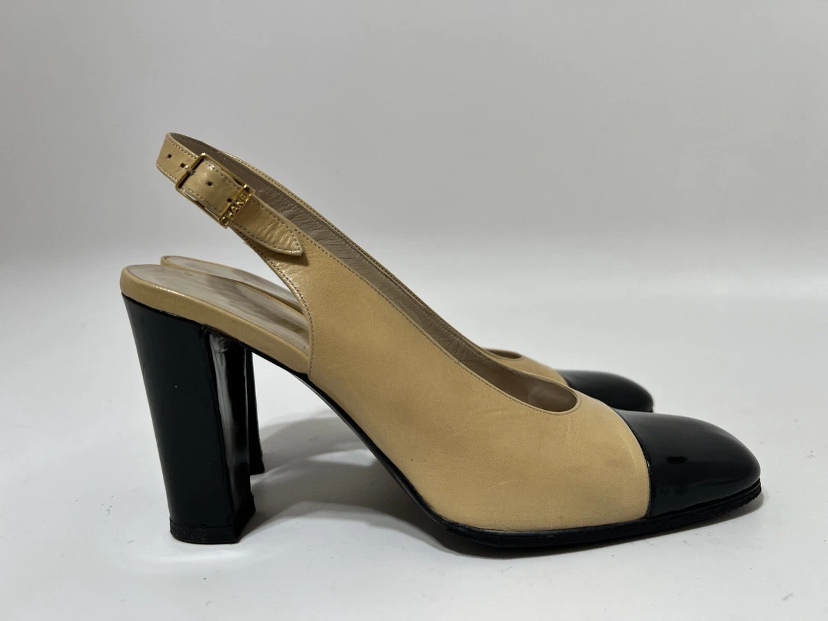 CHANEL Slingback Heels for Women with Vintage Upper Leather for