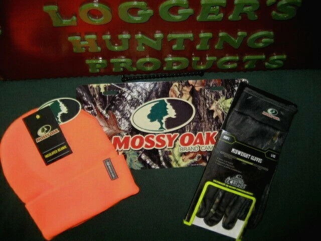 2 PC MOSSY OAK INSULATED BLAZE/ORANGE WATCH CAP W/ MOSSY OAK ECLIPSE CAMO GLOVE - Image 3 of 4