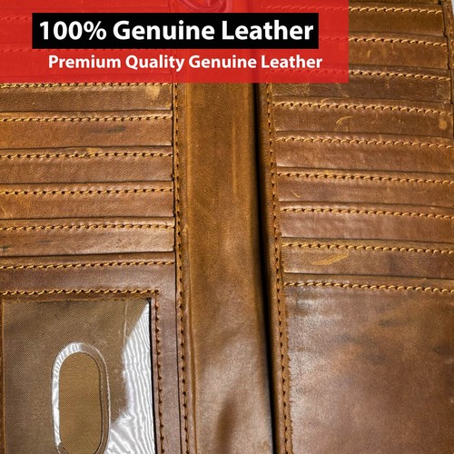 Billetera de cadena de motocicleta IBRO para hombre - 100% cuero genuino natural, larga - Imagen 119 de 169