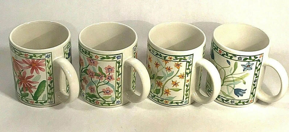 Verona Juego de 4 Tazas Bonitas Tazas Florales 4 Diseños Café Té CIC Nuevo Sin Usar Foto 2 de 4